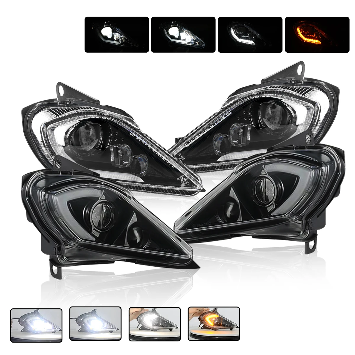 LED Headlights Assembly Kit for Yamaha Raptor 250 350 700R YFZ450R YFZ450X Wolverine 350 Accessories DRL Turn Signal Headlamp