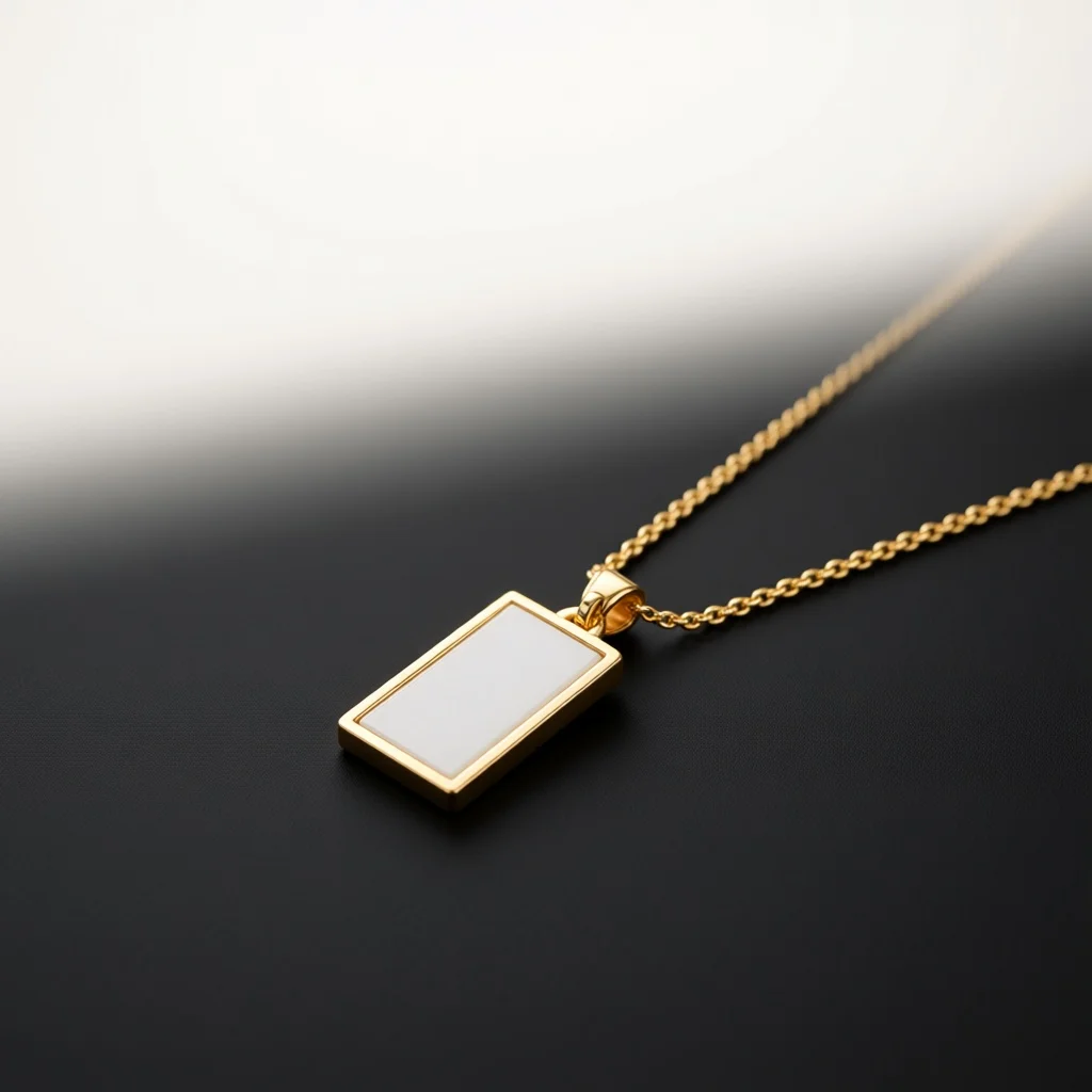 Vintage Tarot Rectangular Inlaid Crystal Pendant Necklace Elegant Glossy Daily Dating Party Jewelry For Young Women Ladies