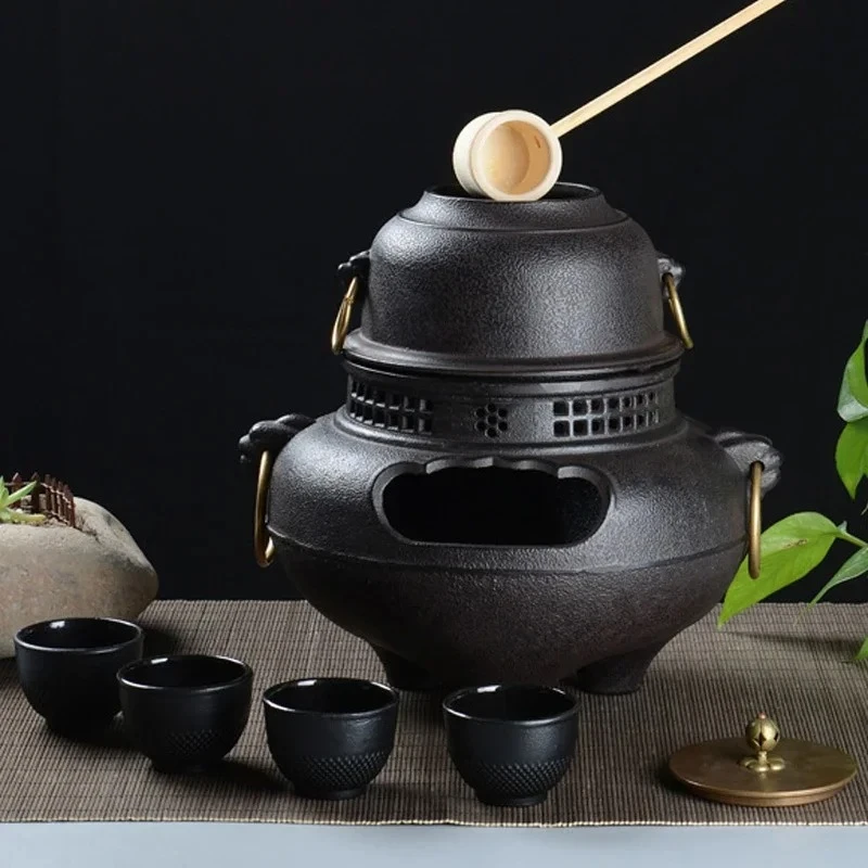 Ghost Noodles  Furnace Large Carbon Cast Iron Stove Fo Tan Japan Style Manual Cooking Huobo Zhenzhai Wind