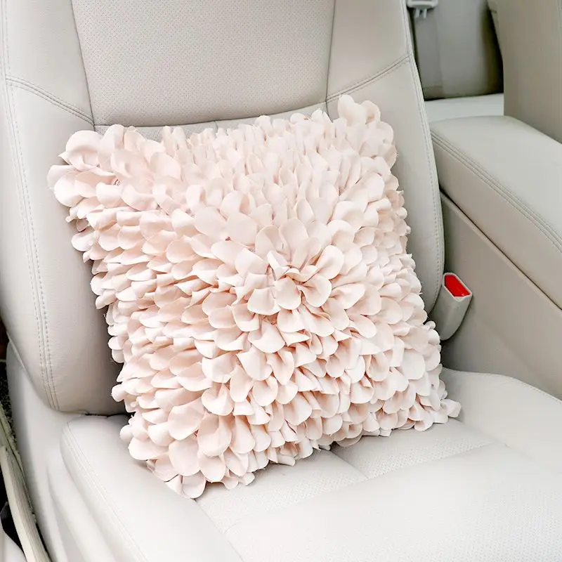 

Petal Lace Car Interior Decoration Square Throw Pillow Lumbar Support Three-Dimensional Throw Pillow