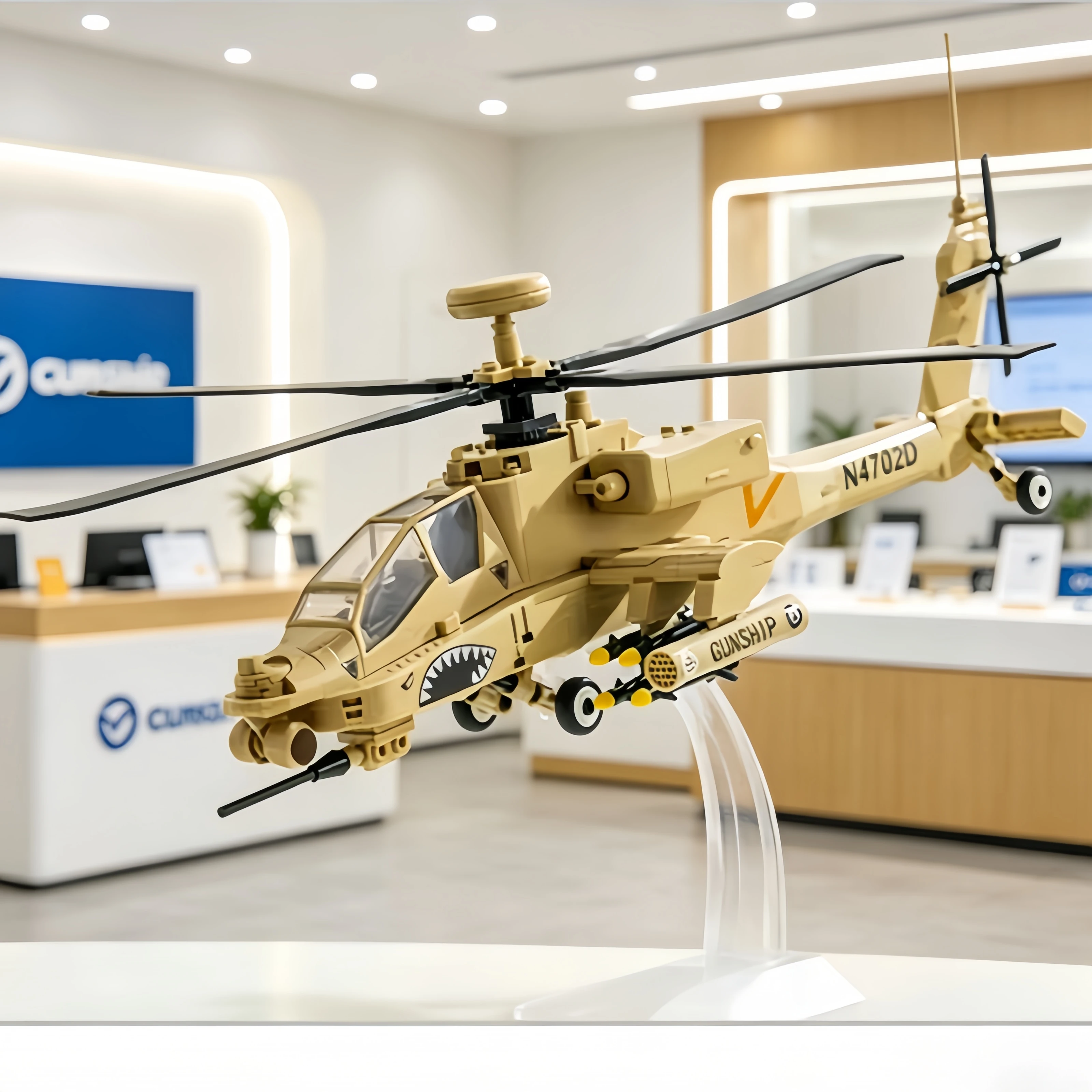 

Technical Ah-64 Apache Attack Helicopter Assembly Kit Military Model Kit Army Special Forces DIY Assembly Toy