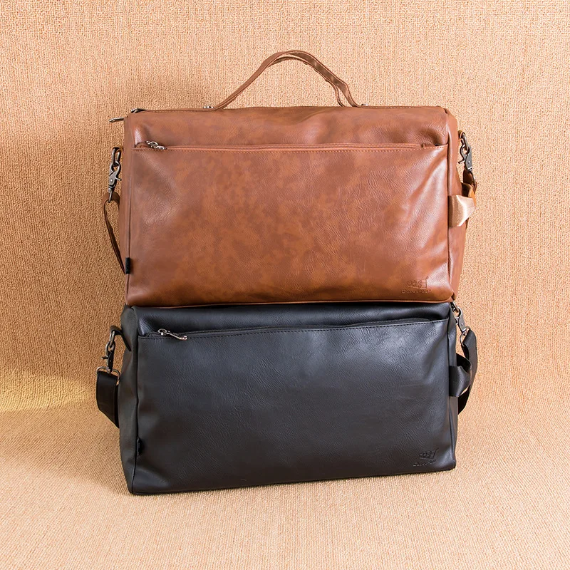 

Leather Men Handbags Retro Men Shoulder Bags Male Travel Dufflel Weekender Bags