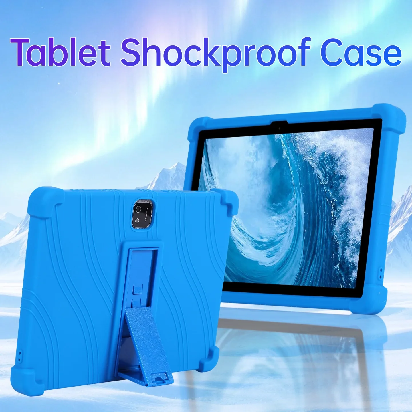 

Case for JJGJ TB02 Tablet 10 Inch Cover Kids Friendly Soft Silicone Adjustable Stand Cover Four corner thickening anti-fall