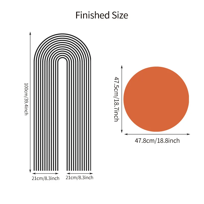 Morandi Geometric Lines Wall Sticker DIY Living Room Sofa Porch PVC Wall Decals Boho Arch Sun Vinyl Murals Home Decor Wallpaper