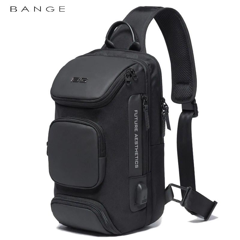 Man Bag Fashion Chest Bag USB Multifunction Crossbody Bag for Men Shoulder Messenger Bags Male Waterproof Short Trip Bag