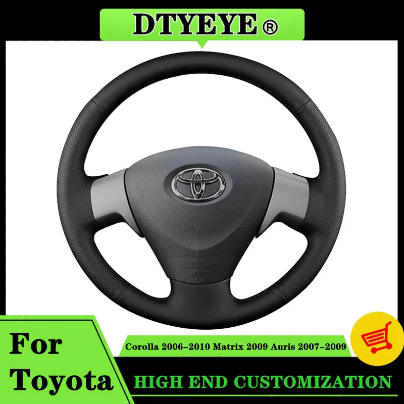 DIY Car Steering Wheel Cover For Toyota Corolla Matrix Auris 2006 - 2010 Car Accessory Customized Original Steering Wheel Braid