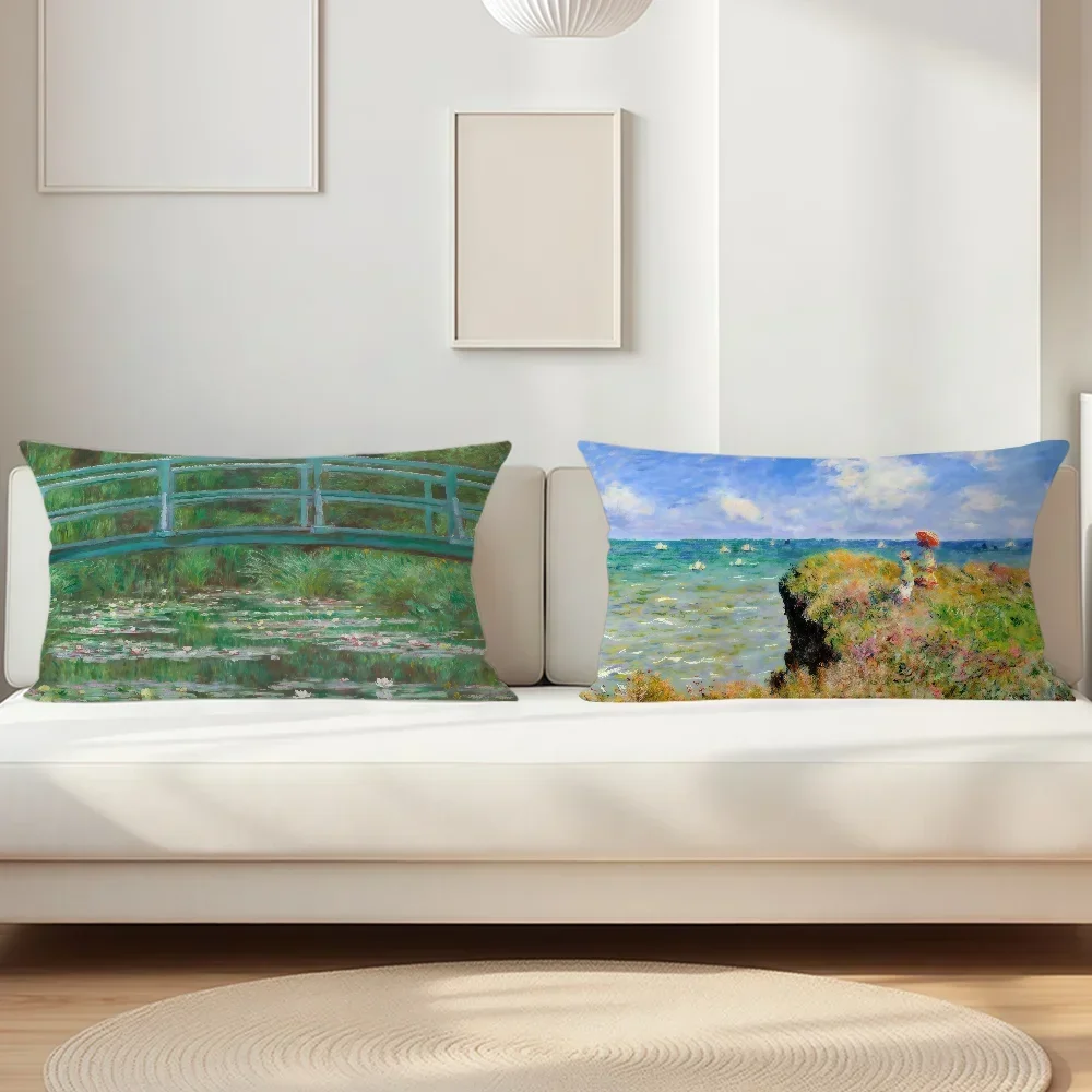 Retro Art C-Claude Monet Pillow Case Suitable For Decorating Homes Bedrooms Children Room Sofas And Other Places