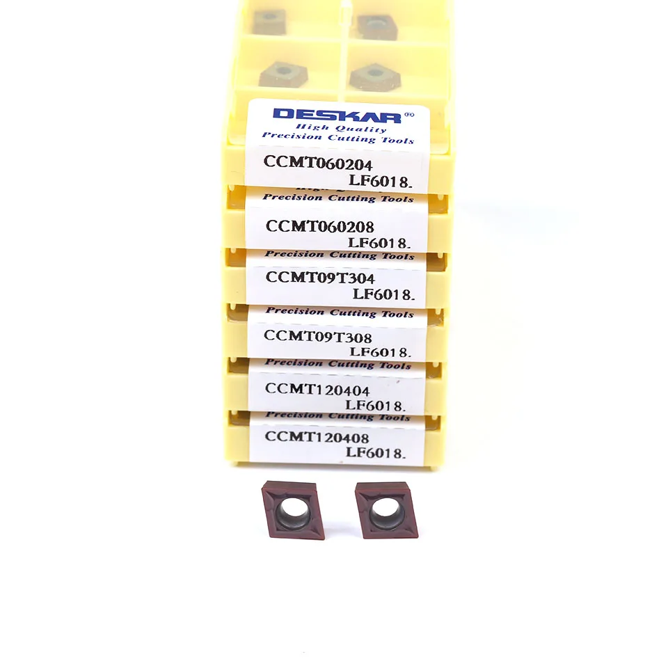 DESKAR Klinge CCMT060204 CCMT09T304 CCMT120404 LF6018 Einsatz CCMT Schneidwerkzeug für numerisch gesteuerte Drehmaschinen zum Drehen von Edelstahl – Detail 5
