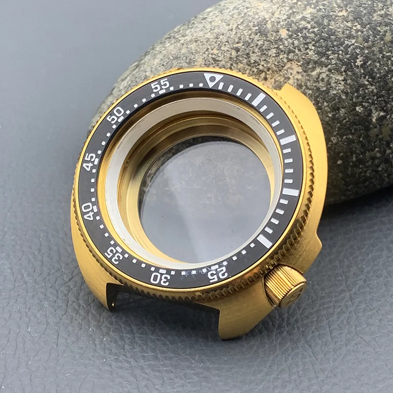 Gold 6105 6309 Turtle Abalone Watch Case Crown at 4.1 Fit NH35 NH36 Movement 200m Waterproof Resistance Diving Men's Watch Case image 3