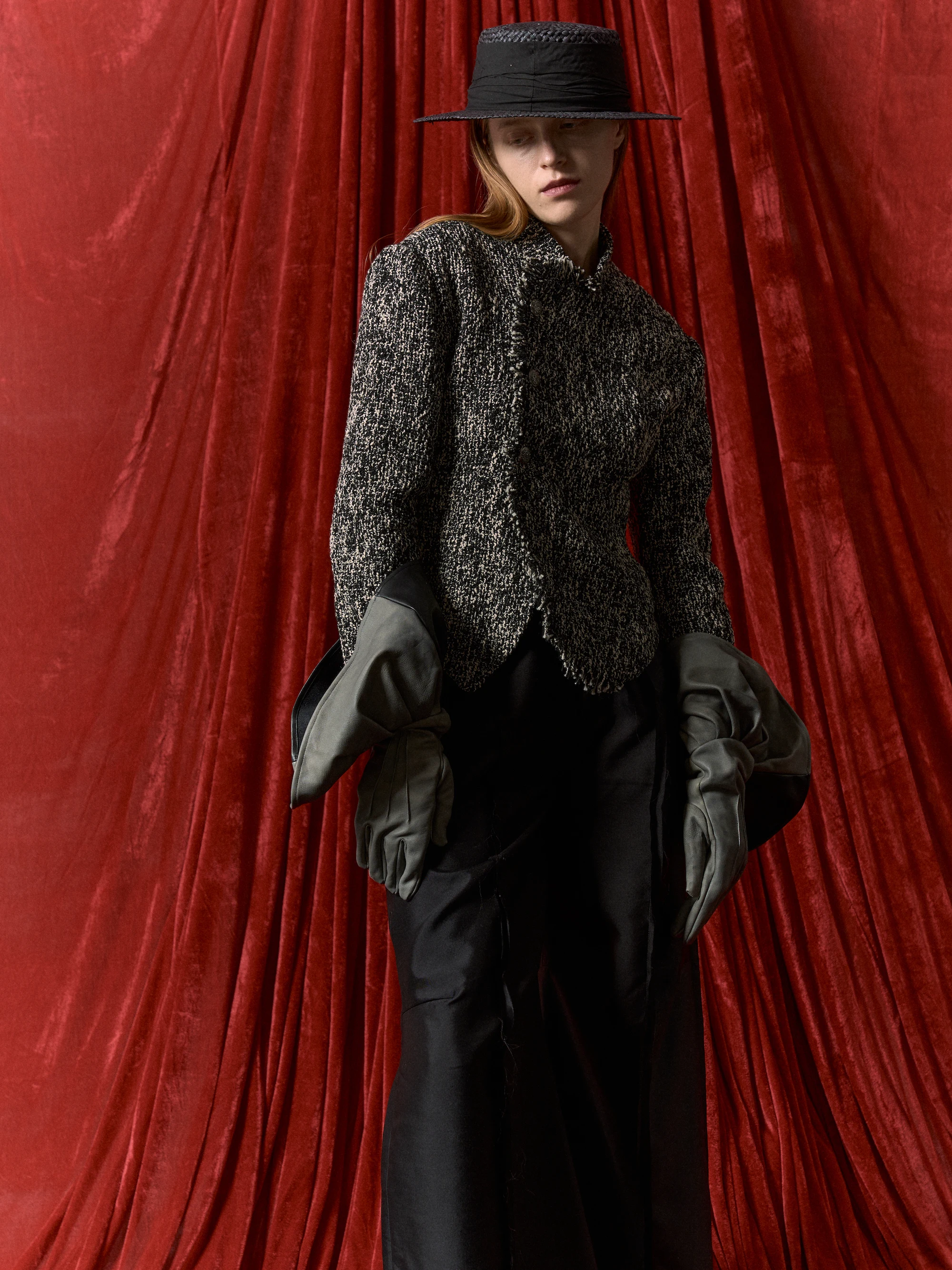 

Hebe Flower Coarse Tweed Waist-Cinching Jaet Outerwear Ele Sle Cotton Blend Fabric Anti-Wrinkle Casual Women's Suit