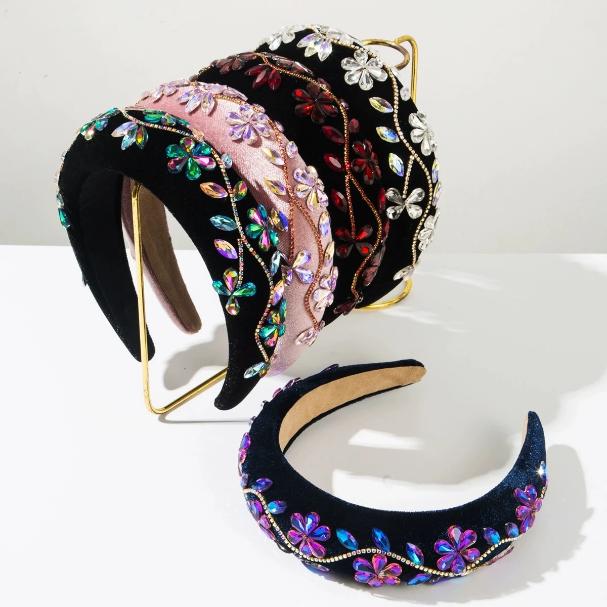 

Winter Thick Black Headbands for Women Velvet Sponge Hairband Girls Wide Hair Bezel Elasticity Padded Headwear Hair Accessories