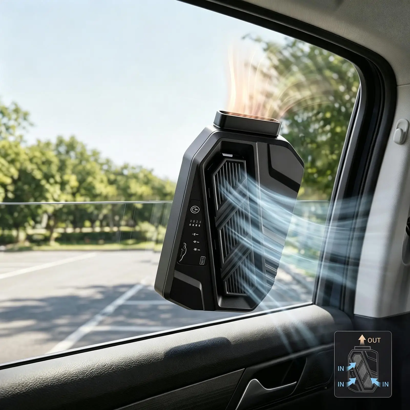 For  RV Car Window Vent Fan Odor Removal 360 Degree Adjustable Air Circulation Car Ventilator Exhaust Fan For RV Sedan Truck