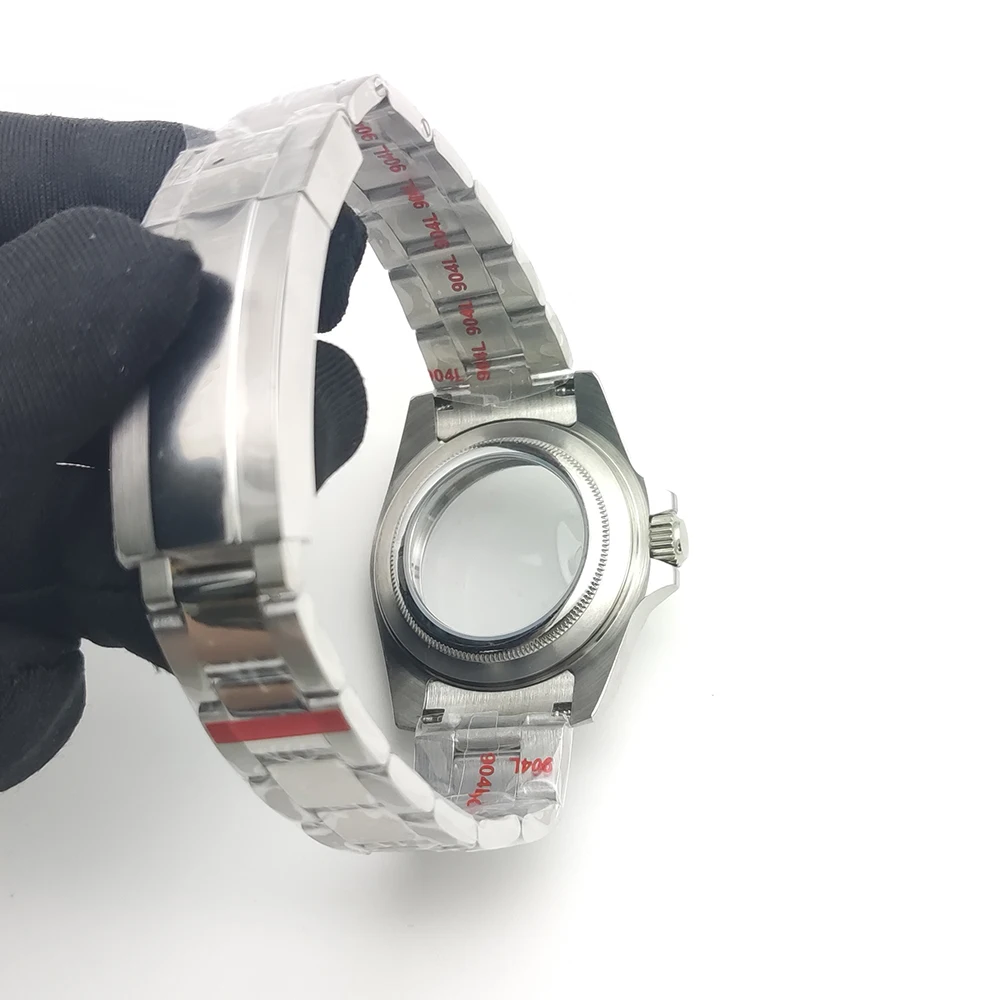 39mm NH35 Cassa 24 ore GMT Lunetta in acciaio Cassa per orologio per NH34 NH35 NH36 NH38 Movimento Vetro zaffiro Explorer Orologi Accessori