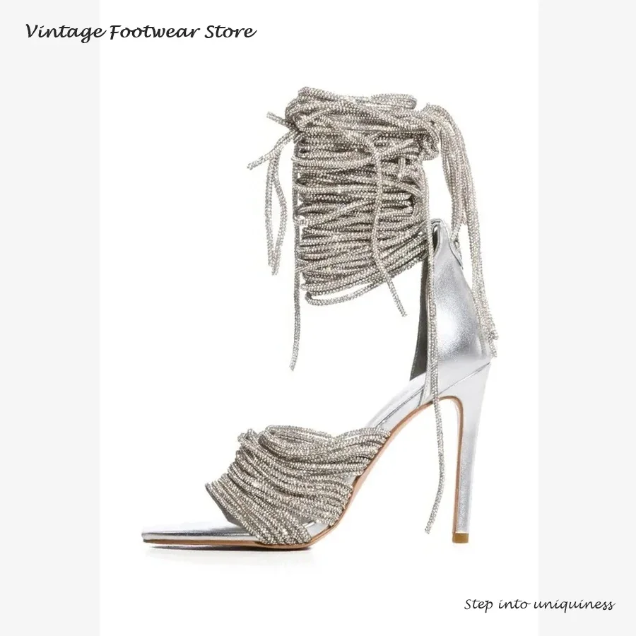 

Винтажные сандалии на шпильке со шнуровкой, пикантные круглые туфли с открытым носком на тонком высоком каблуке, летняя модная офисная женская обувь в уличном стиле