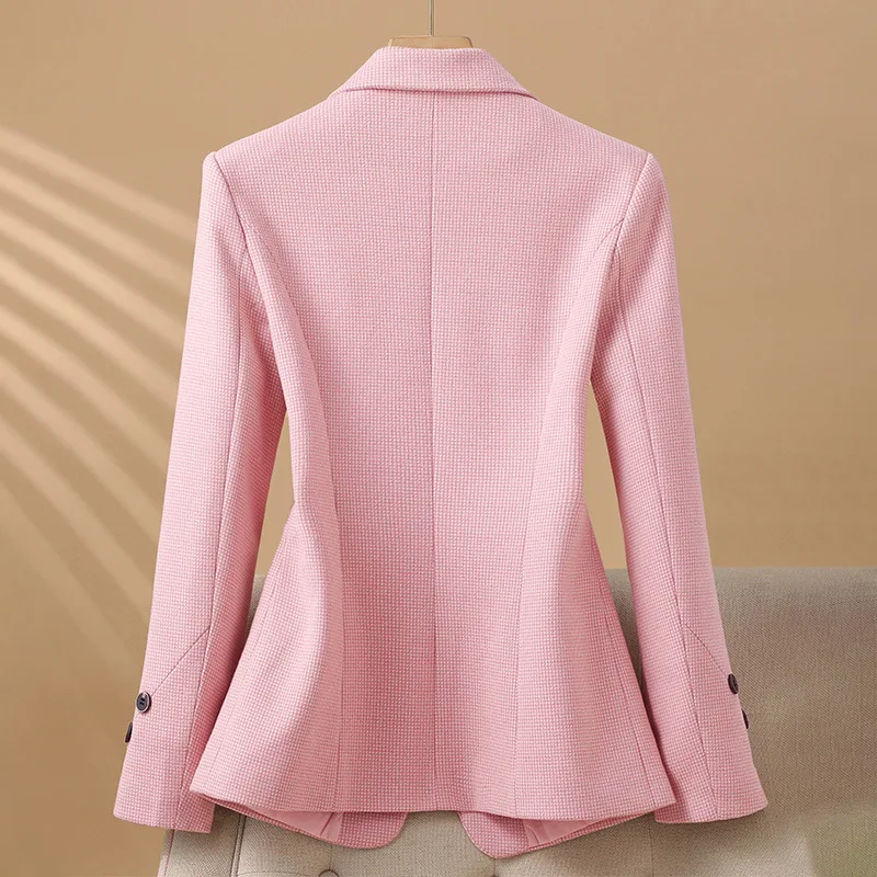 

Autumn Winter Long Sleeve Suit Female Outerwear Office Ladies Formal Blazer Women Pink Grey Work Business Wear Slim Jacket