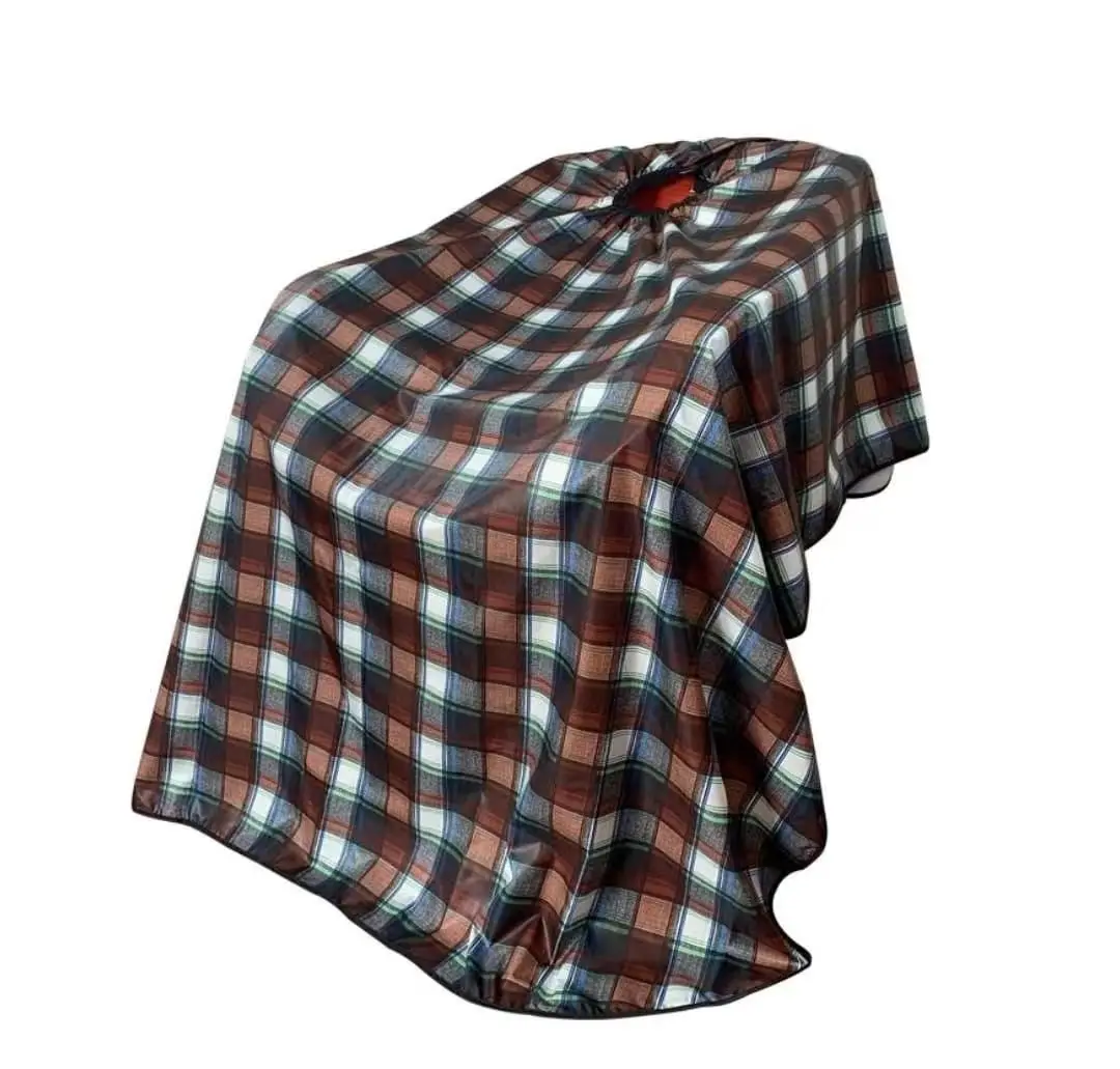 Adult Plaid Hairdressing Cloth Trendy Fashion Super Cloth Waterproof and Anti-sticking Hair Breathable Lattice Barber Capes