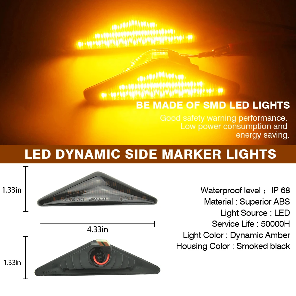 

Amber LED Side Indicator Marker Repeater Light Clear Lens For Ford MONDEO MK III 2000 2001 2002 2003 2004 2005 2006 2007