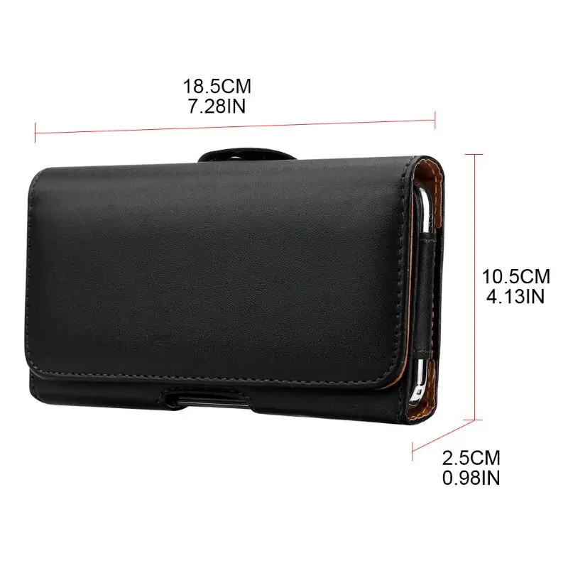 PU Leather Horizontal Waist Belt Clip Phone Bag Holster Protective for Case on for Men E74B