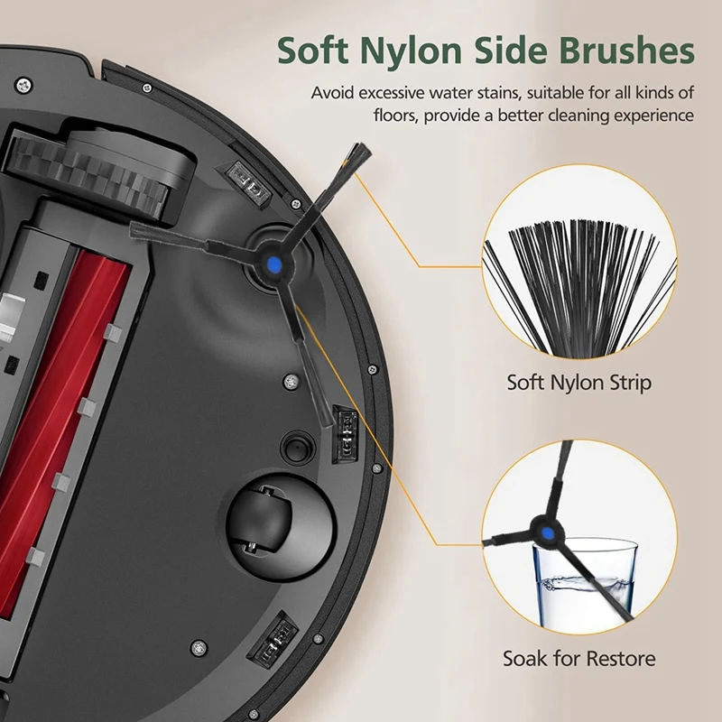 BAAG 12 Uds Cepillo Lateral para Ecovacs Deebot X8pro Plus piezas de aspiradora robótica cepillo lateral de repuesto