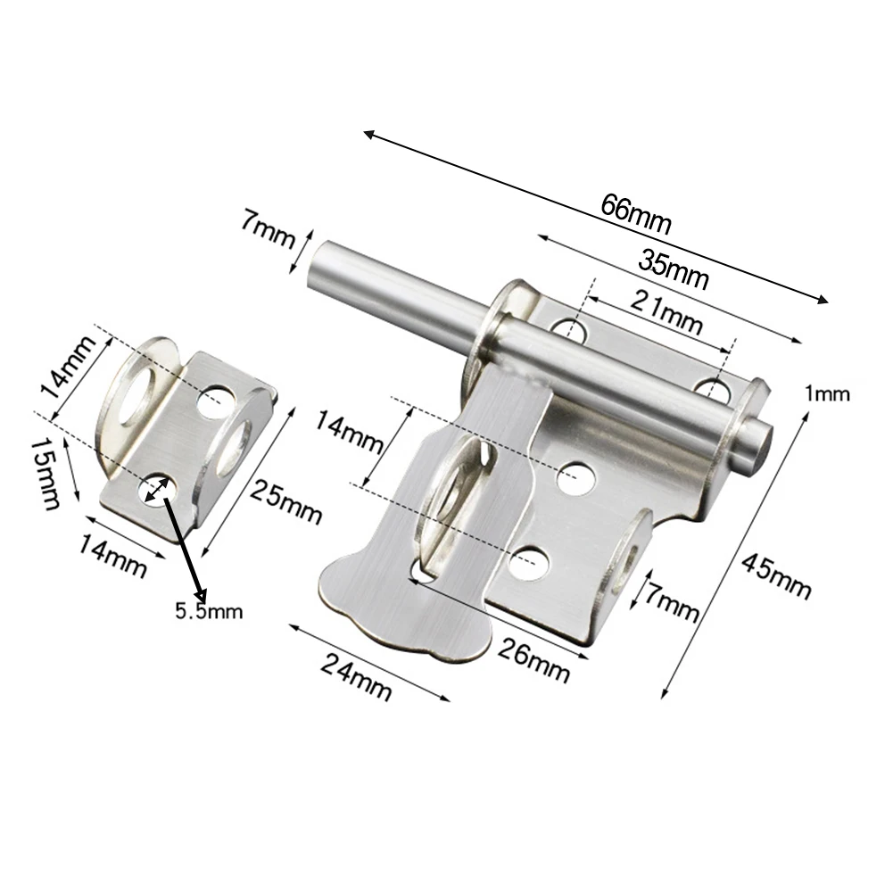 Latch Sliding Latch Hand Polished Chrome Sliding Stainless Steel For Office Wood Furniture 1pc Stainless Steel