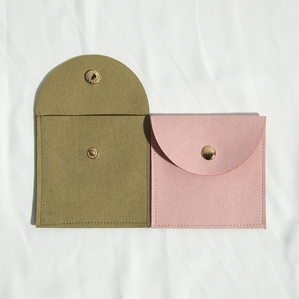 

Jewelry Storage Display Bag Comfortable Earrings Rings Pouch Gift Packaging Sack Ultra Fine Velvet Microfiber Button Pouch