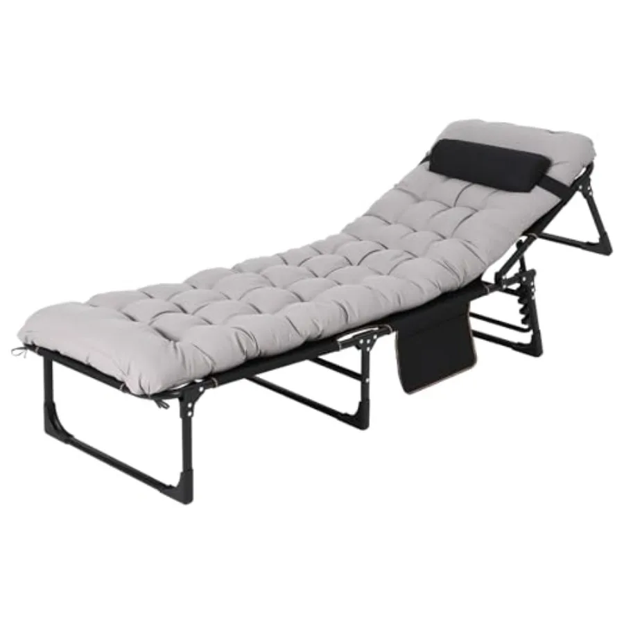 

Портативная раскладная кровать для кемпинга, усиленная, для взрослых, максимальная нагрузка 400 фунтов, с толстым матрасом, походная кровать для путешествий