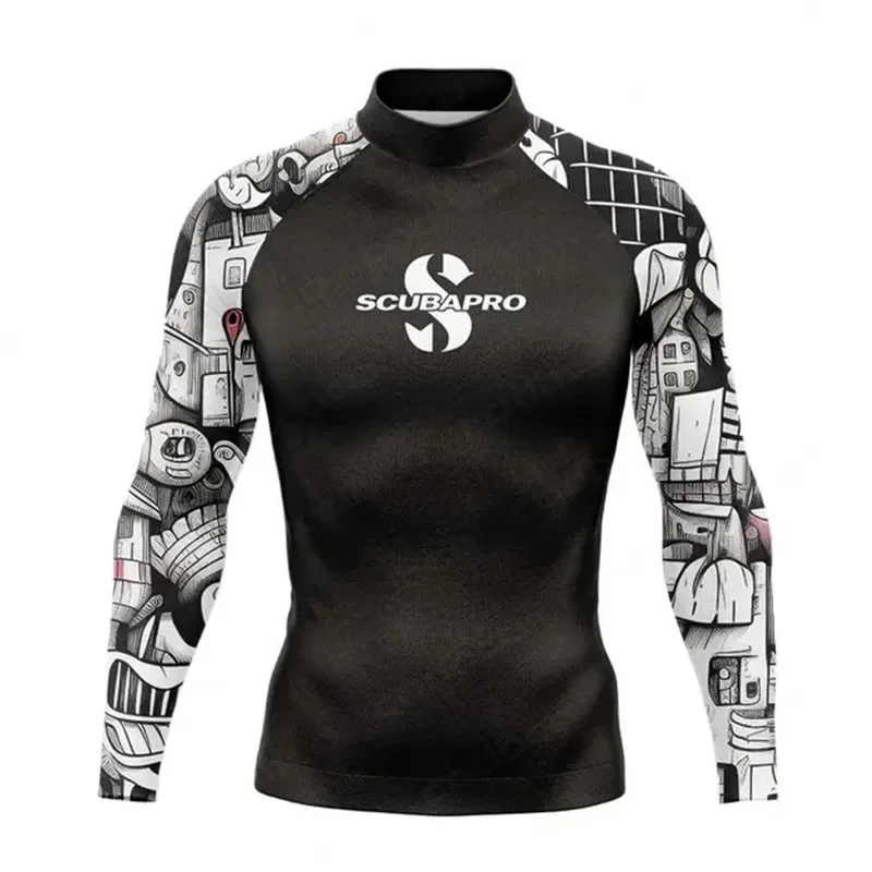 

Diving Swimsuit Summer Mens Short Sleeve Surfing Rash Guard Beach UV Protection Swimwear Swimming T-shirt Rashguard Surf Clothes