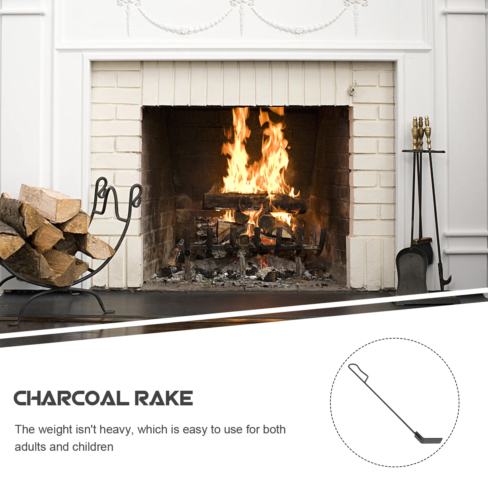 

Bbq Charcoal Rake Iron Alloy Durable Barbecue Ash Tool Household Cleaning Shovel Fireplace Stove Coal Hand Shovel Bbq Grill