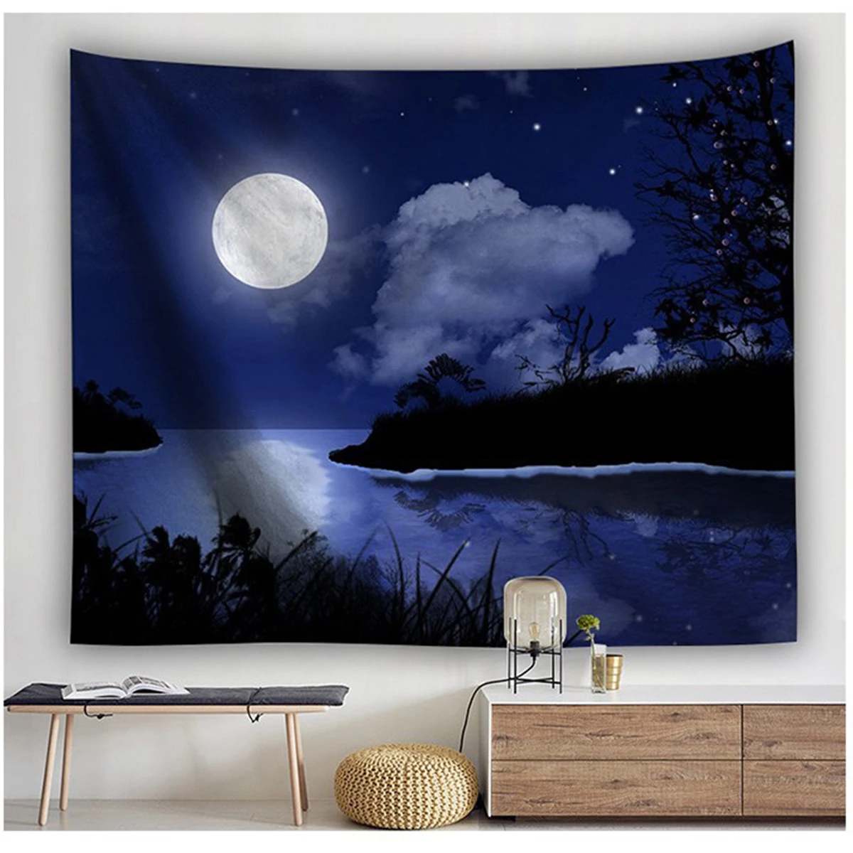 Galaxy Planet Wall Tapestry Bedroom Decor Nordic Aesthetic Backdrop Cloth Ins Style Hanging for Dorm Living Room