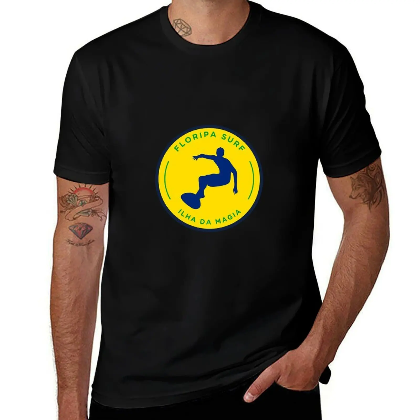 

Floripa Surf - Ilha da Magia - Santa Catarina, Florianópolis, Brazil retro vintage design T-Shirt custom t-shirts Men's t-shirts
