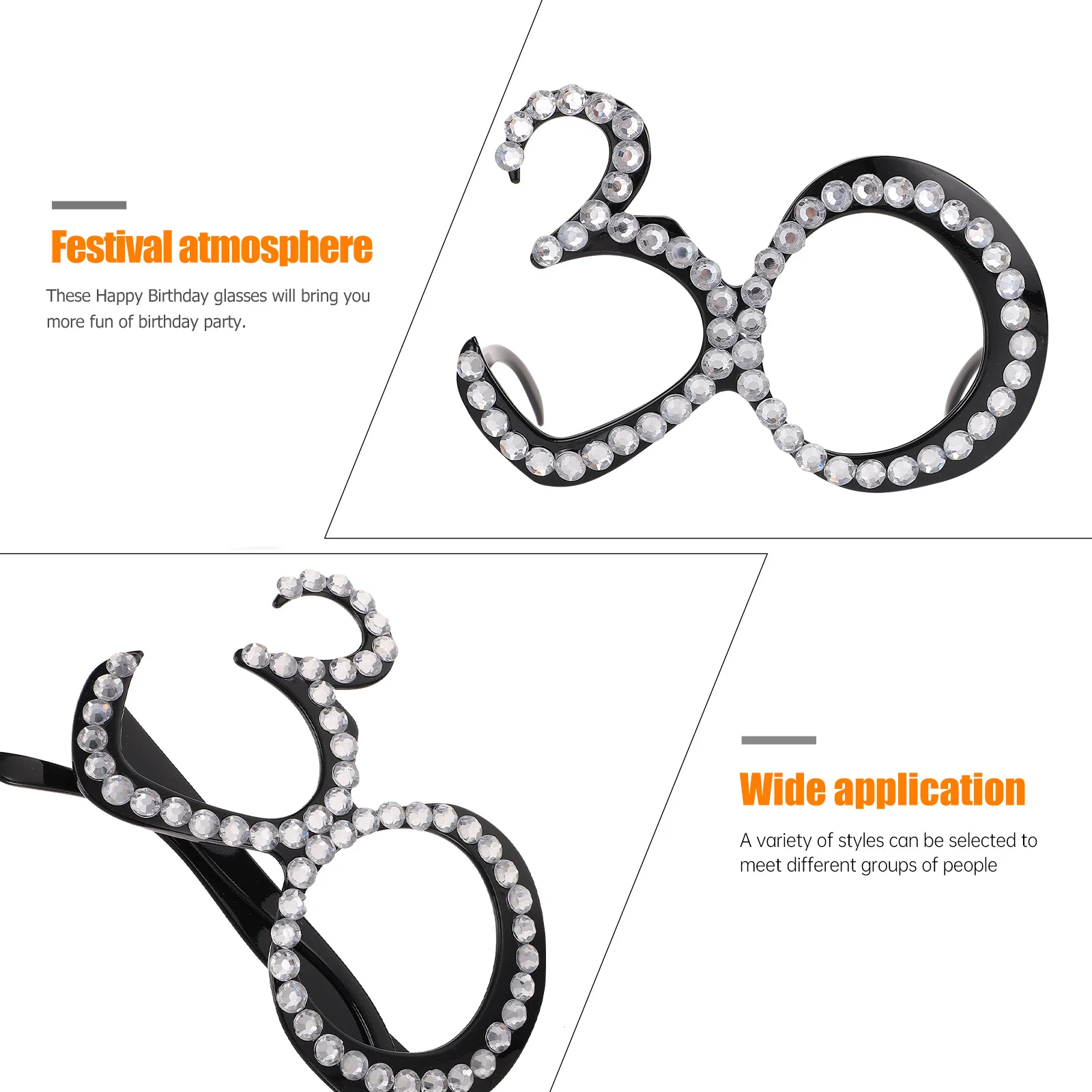 Gafas con números de cumpleaños, Material de Pc, divertidas gafas de sol con números de cristal para fiesta, cumpleaños, Carnaval, accesorios de rendimiento