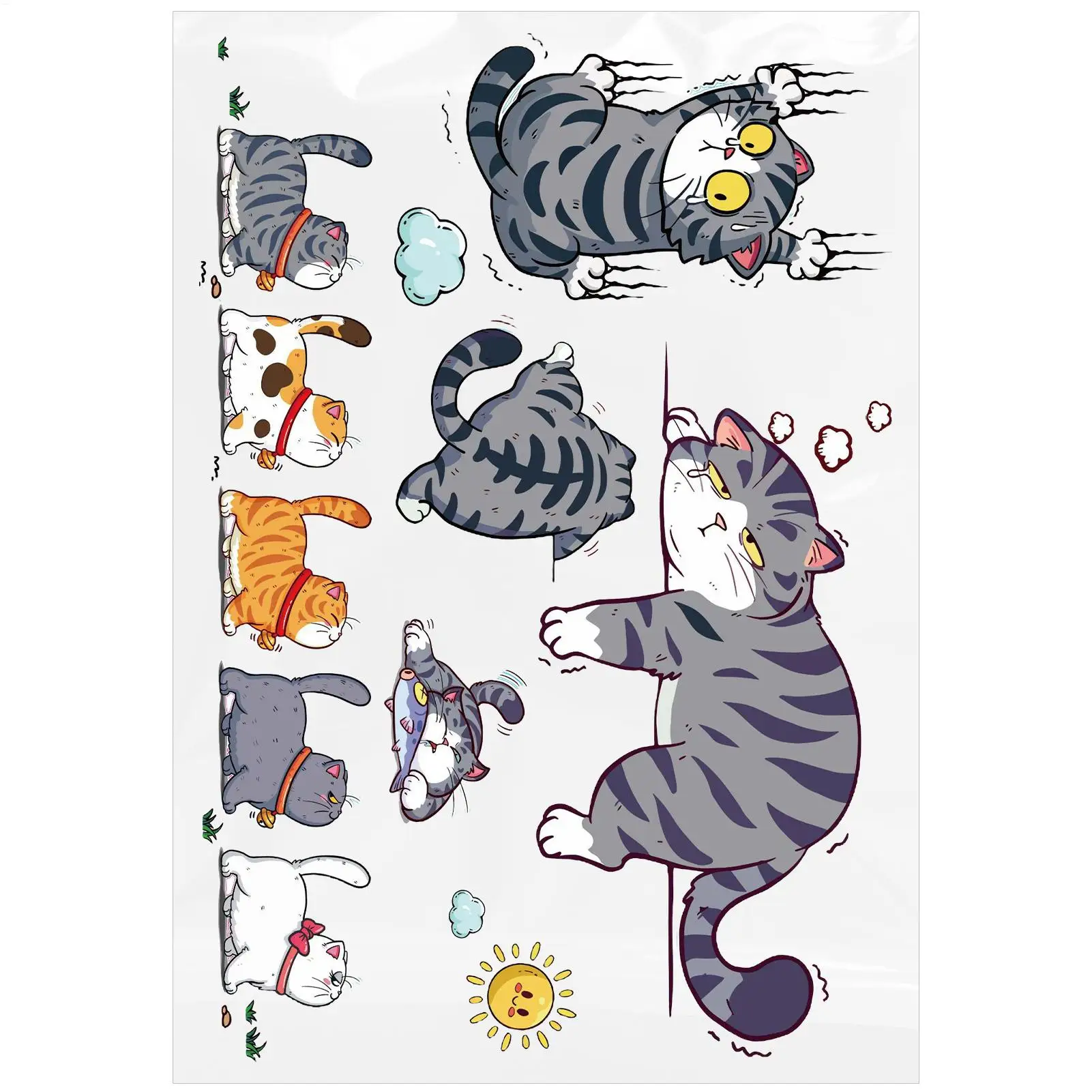 1 set Funny Car Sticker Cat Climbing Pet Animal Styling Stickers Car Scratch Cover Decoration Creative Bumper Decals Accessories