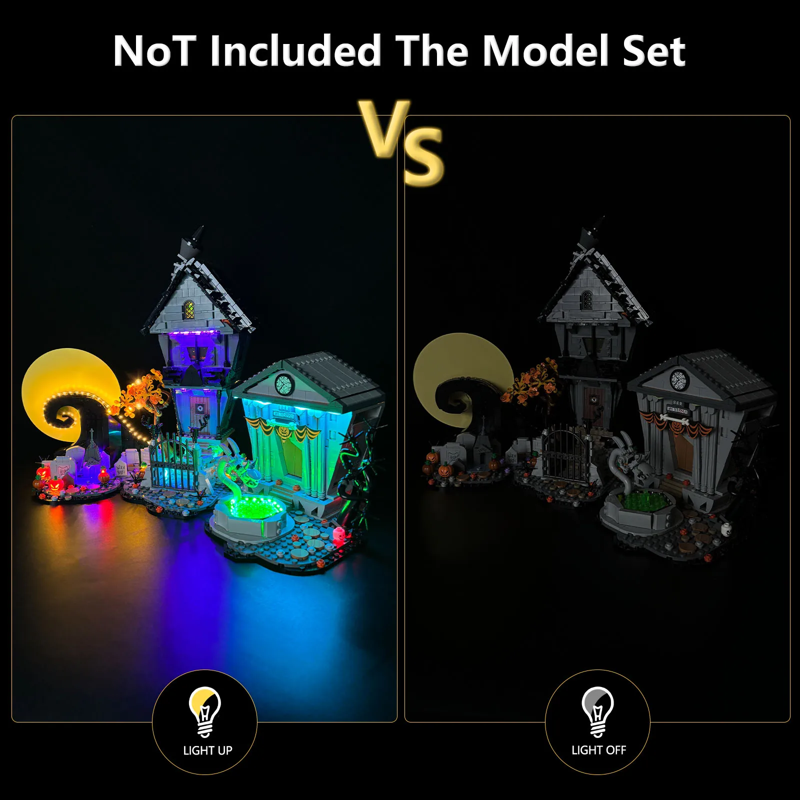 LYBMTWF LED-verlichtingsset compatibel met Lego 21351 Nightmare Before Christmas Building (exclusief de modelstenen)