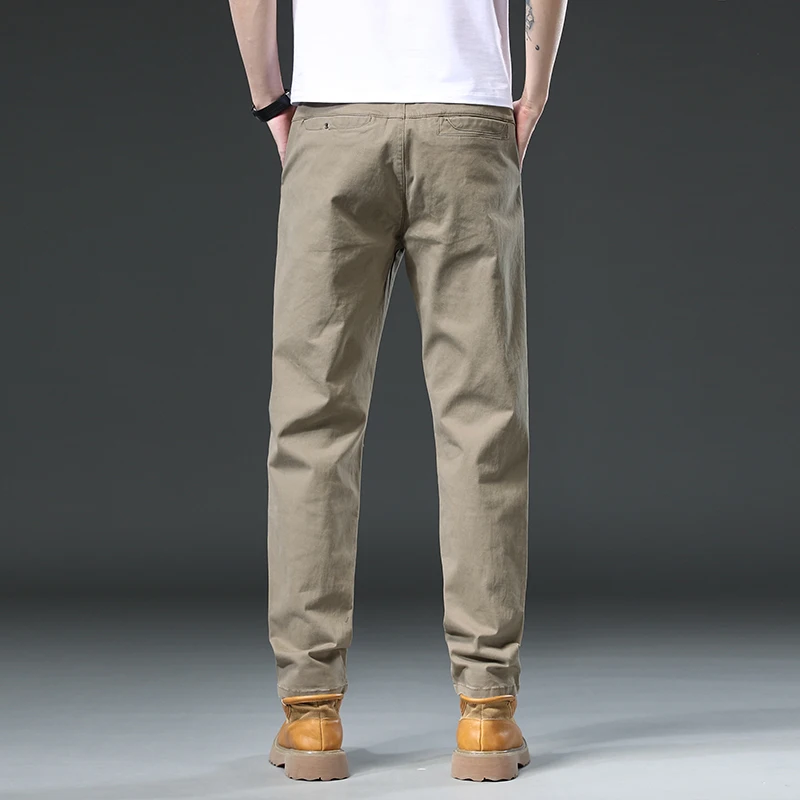 Pantalones Cargo de algodón 97% para hombre, pantalón de chándal recto de Color sólido para el trabajo al aire libre, monos para correr, pantalones