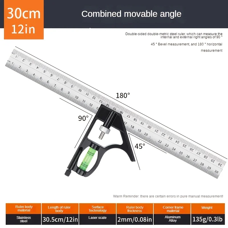 High Precision Adjustable Spirit Level High Bearing Ruler Lever Bubbles Rustproof Horizontal Ruler Spirit Level Balance Ruler