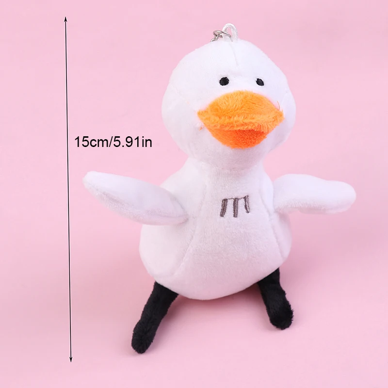 1Pc 15Cm Cartoon Mooie Pluche Witte Eendenpop Sleutelhanger Autotas Accessoires Schattige Pluche Jongen Meisje Paar Sleutelhanger