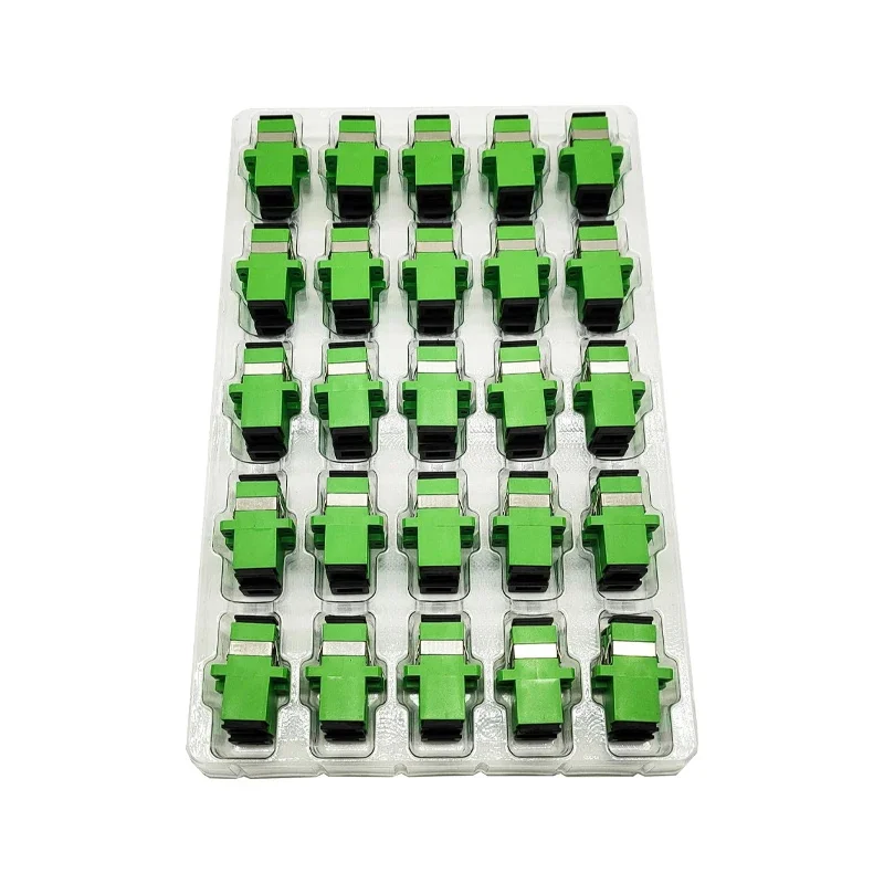 100pcs SCAPC Flange Fiber Optic Adapter Simplex Singlemode SC Optical Fiber Coupler APC Fiber Flange Connector