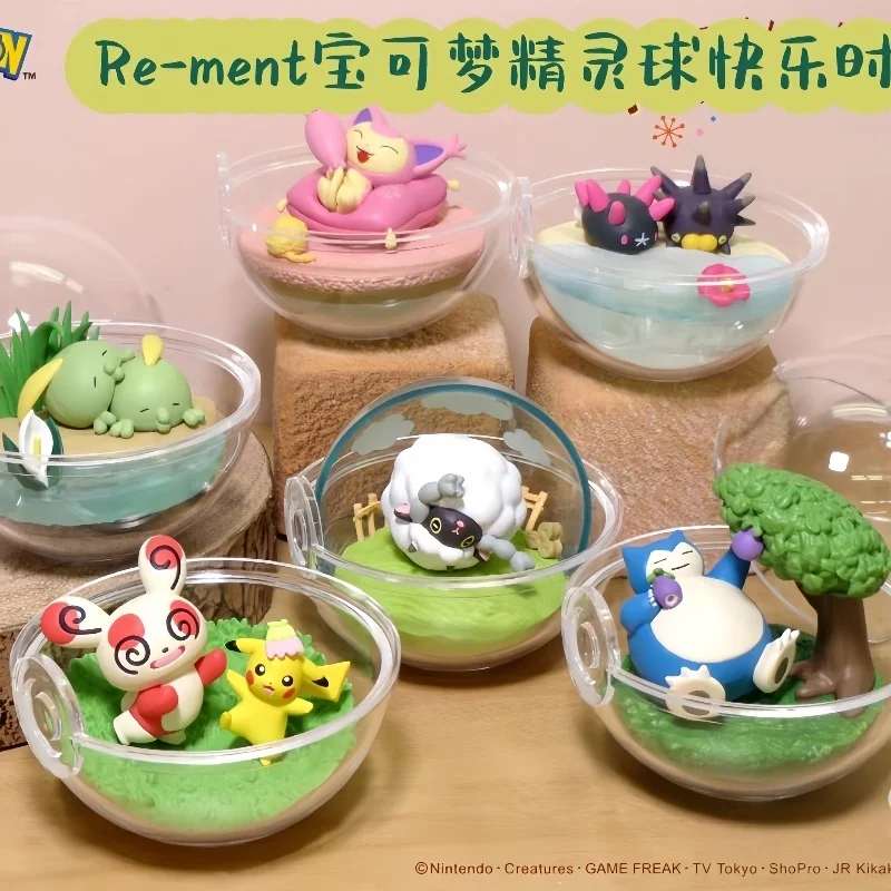 

Re-Ment Original Pokémon Terrarium Collection Series Pikachu Spinda Snorlax Latios Jolteon Aron Oshawott PVC Action Figure Toys