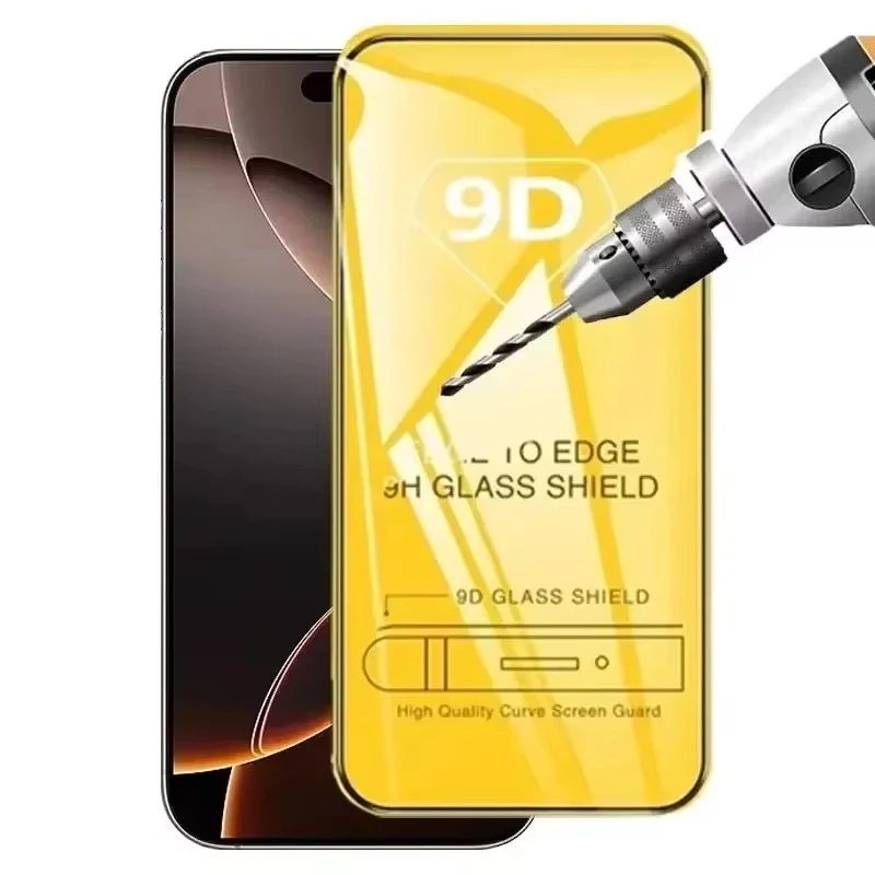 1-5 Piezas Vidrio Templado 9D Cobertura Completa para iPhone 17 16 15 11 12 13 14 18 Pro Max 16E Protector de Pantalla para iPhone 13 Mini XR XS Max 6
