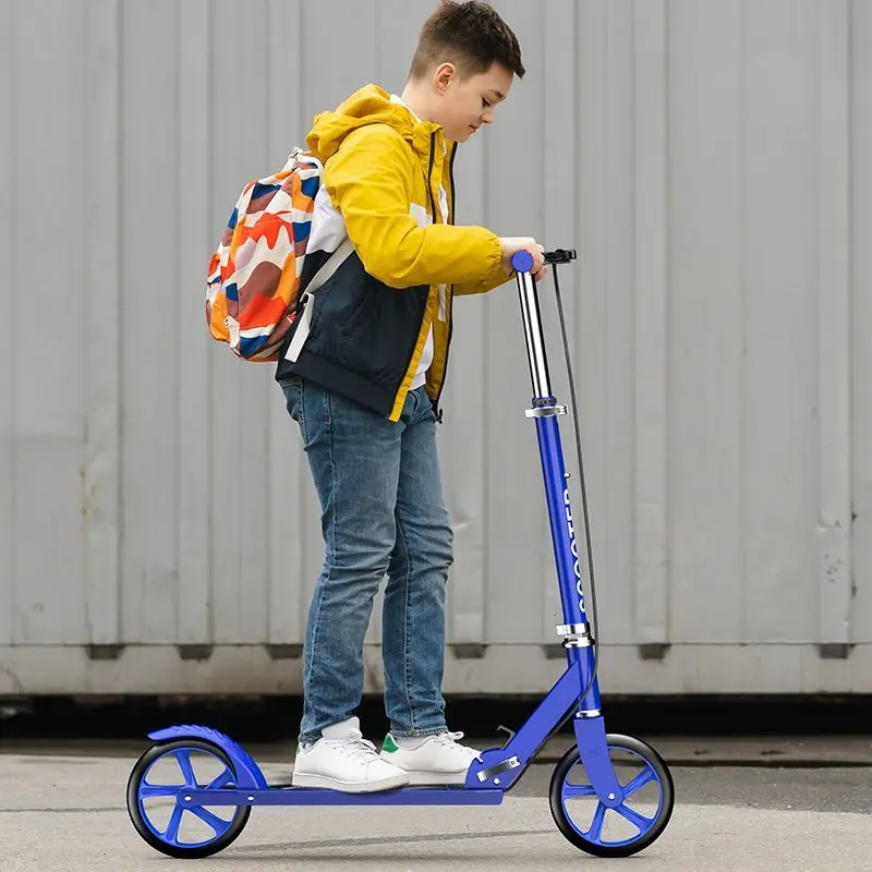 Adult Scooter Two Wheeled Youth School Campus Folding Urban Commute One Pedal