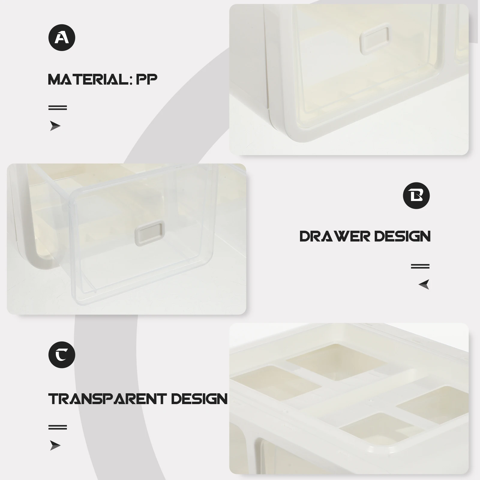 

1pc Drawer Type Underwear Storage Box Pp Material Space Saving Organizer For Socks Underpants Household Container