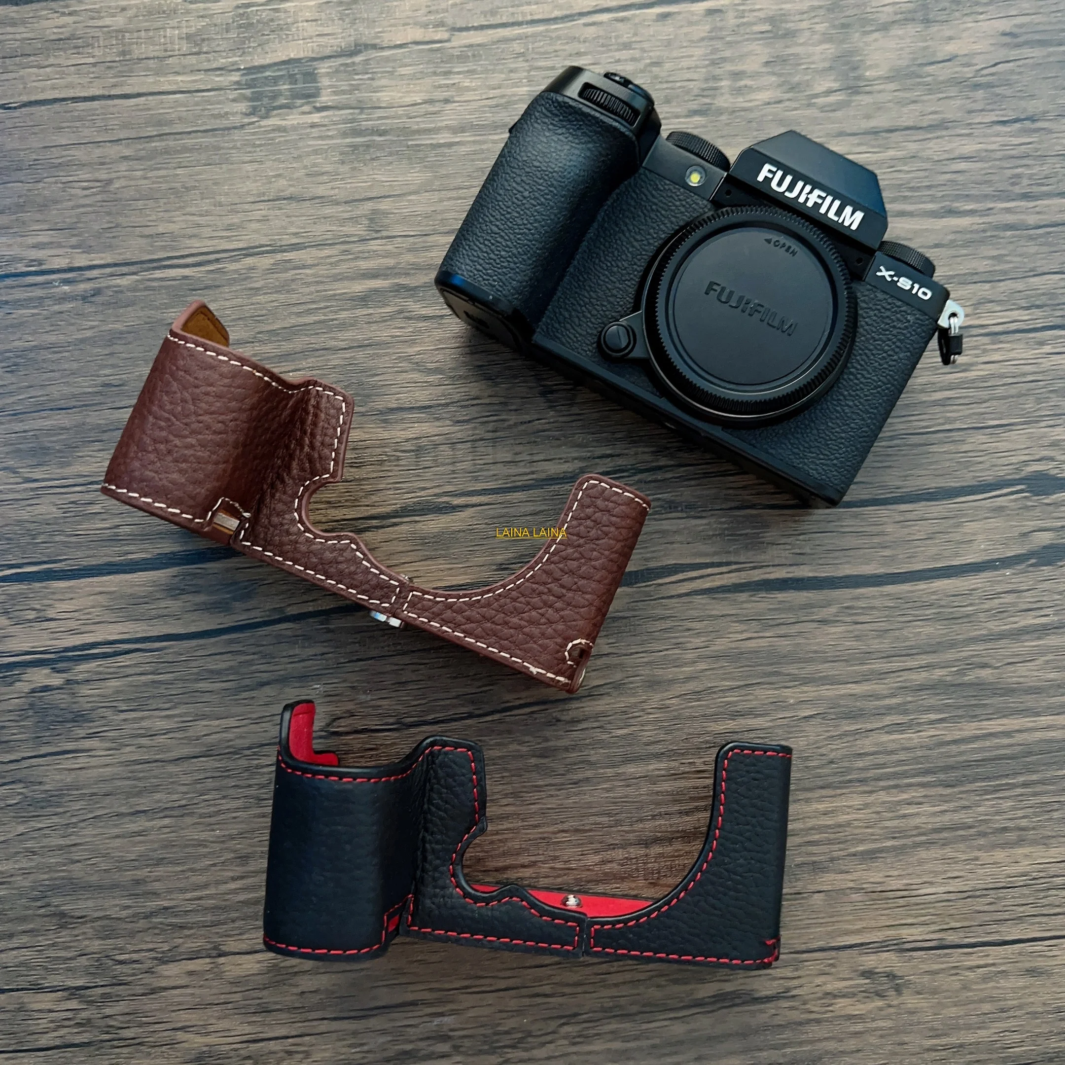 

Hand Made Cowhide Genuine Leather Case Protective BOX for Fuji Fujifilm X-S10 XS10 Camera PU Bag Case Semi Base shell
