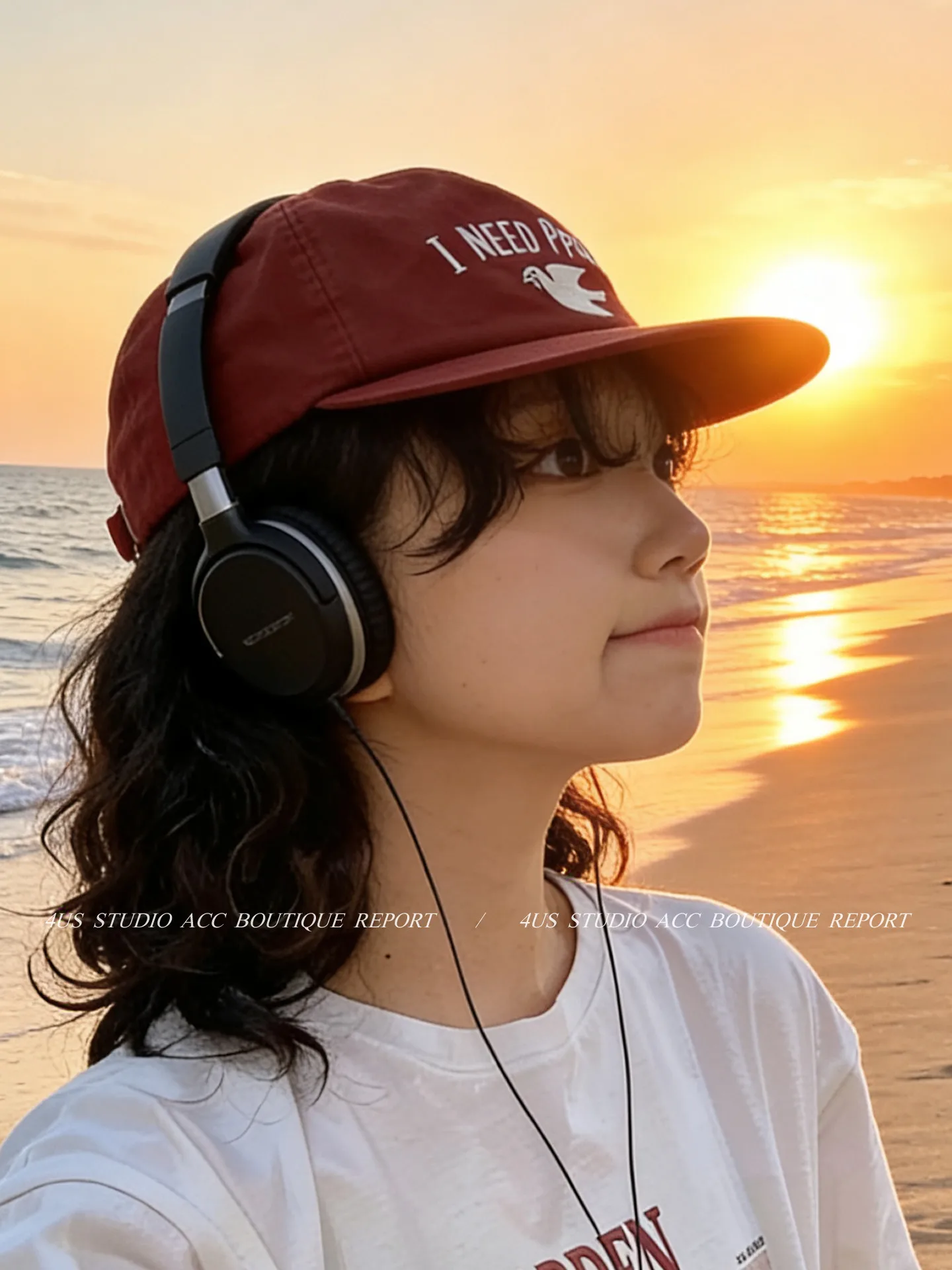 Vintage flat-brim baseball cap for women with embroidery, makes the face look smaller