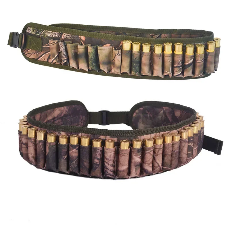 Tactical 28 Rounds 12/20 Gauge Ammo Holder Belt Airsoft  Rifle Shotgun Cartridges Pouch Waist Belt Holster