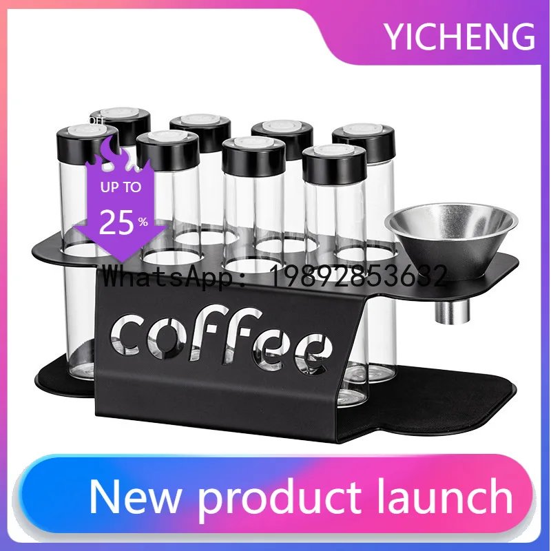 Coffee bean airtight container, transparent storage jar, test tube rack, one-way vent valve, portable storage bottle, aroma