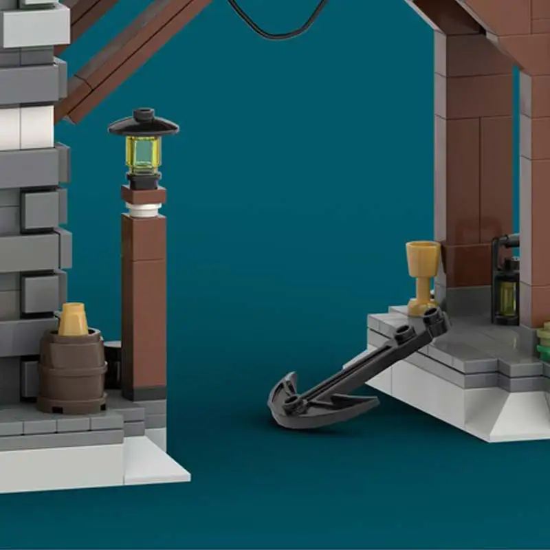 MOC-69693 Famous Classical Dutch City Street View Tower Architecture Model Building Block Creative Assembly Bricks Toy Souvenirs