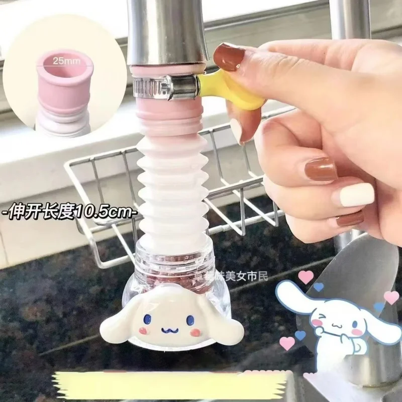 

Hello Kitty Y2K Kawaii Anime Sanrio kitchen faucet splash proof showerhead Cute cartoon water filter extender Toys for Gifts