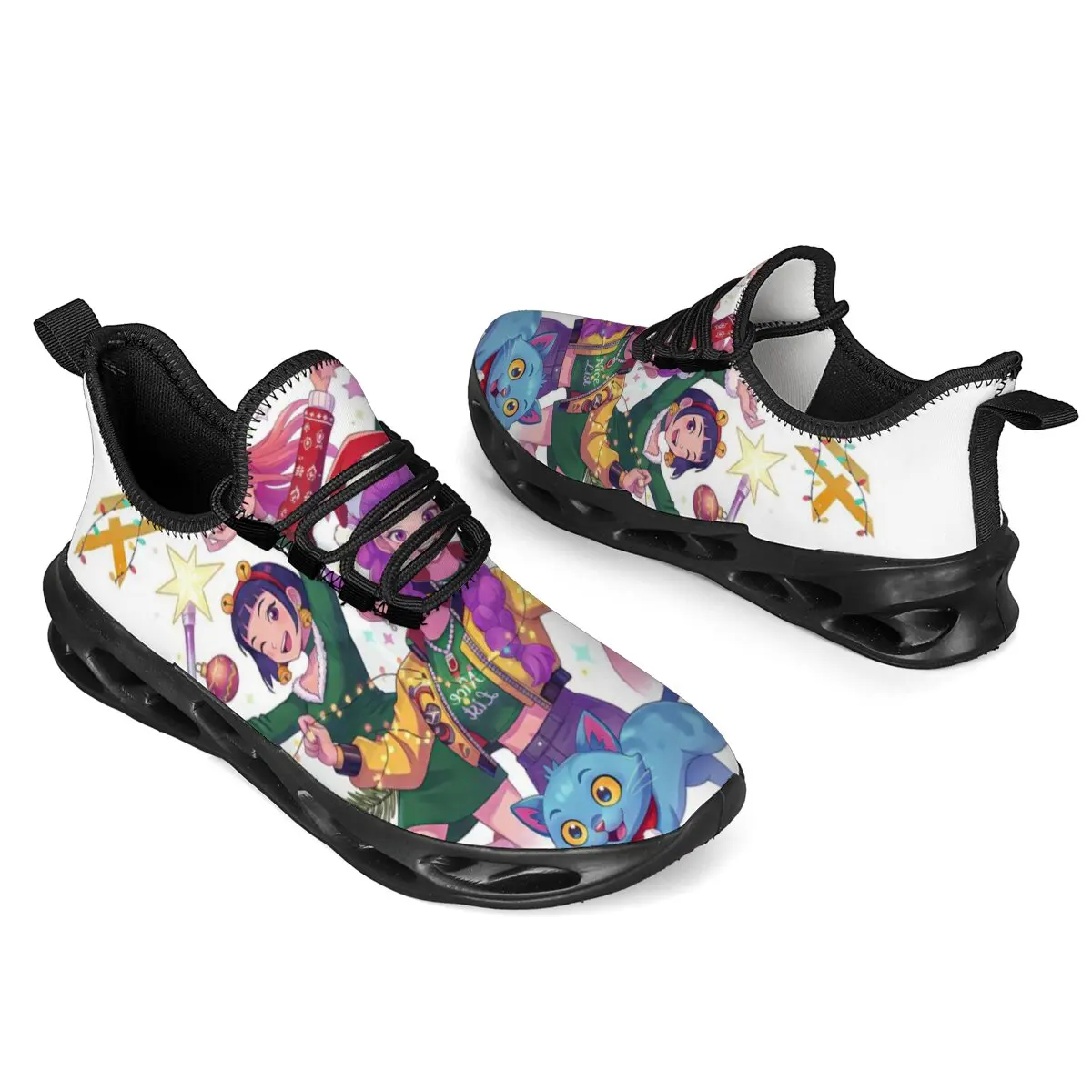 

Fashionable Christmas-themed Witch Hunt Animation Fashionable Print Lightweight Lace-up Large-sized Couple's Casual Sports Shoes