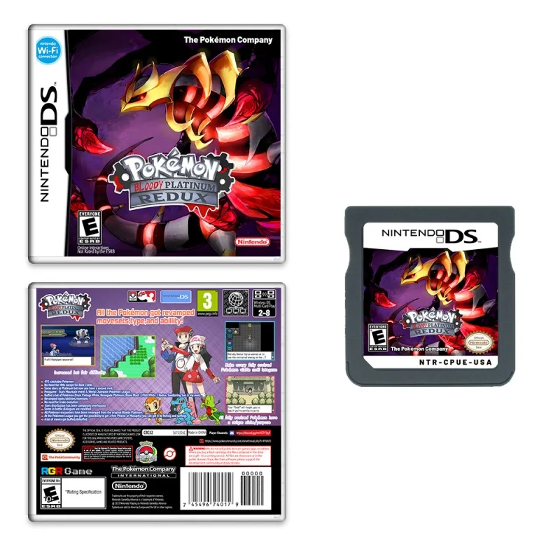 New Arrival Nds Game Cartridge Video Game Card Pokemon Series Pokemon Bloody Platinum Redux With Box English Version Toys Gift