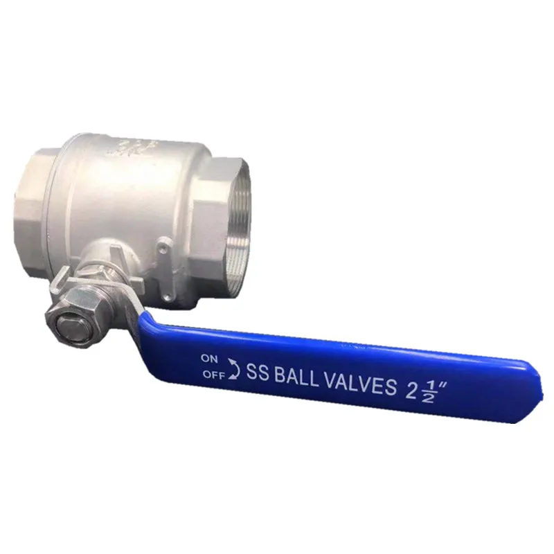 WZJG DN65 2 1/2 Female Straight Two-pieces Full Ports 304 Stainless Steel Ball Valve